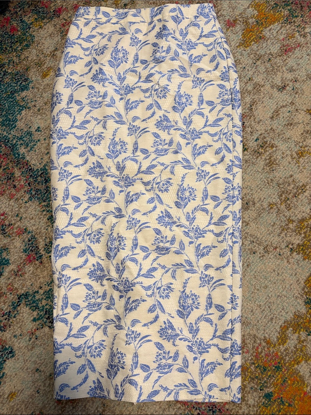 ASOS luxe blue and white floral skirt